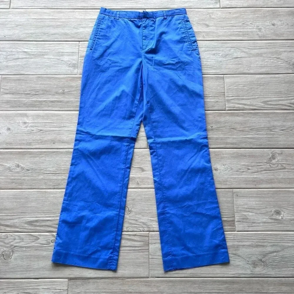 Ralph Lauren Womens Blue Flat Front Straight Leg Casual Chino Pants Size 8 - Picture 1 of 7